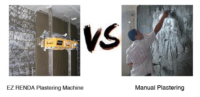 手動に塗ることと比較される機械を塗ります